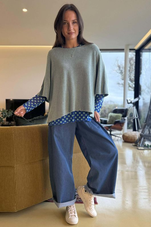 Bobby Mesh Layering Top Dopamine Dot Soft Cobalt Meadow /11